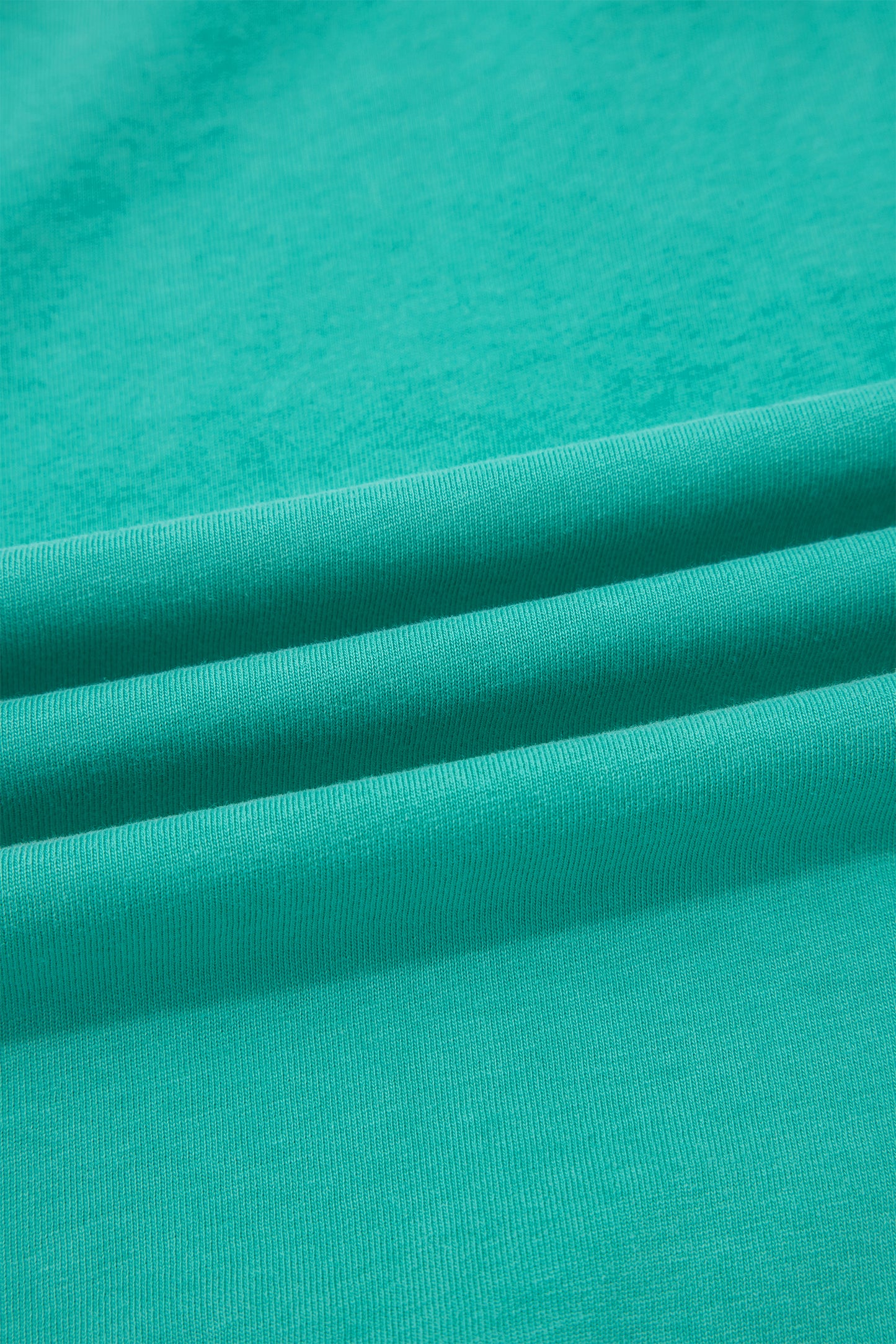 Sea Green Mineral Wash Drawstring Elastic Waist Raw Hem Loose Pants